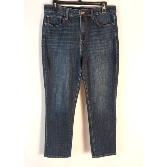 Talbots Flawless High Waist Straight Leg Ankle Jeans Blue Size 10 Excellent - Picture 1 of 6